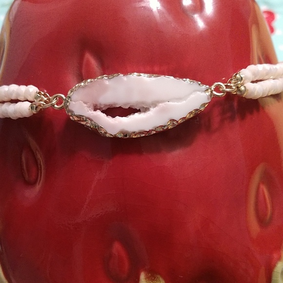 Pink Lavender Stone Agate Beaded Choker Necklace - Picture 3 of 8